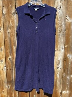 Tommy Hilfiger Summer Cotton Sleeveless Polo Dress - Navy